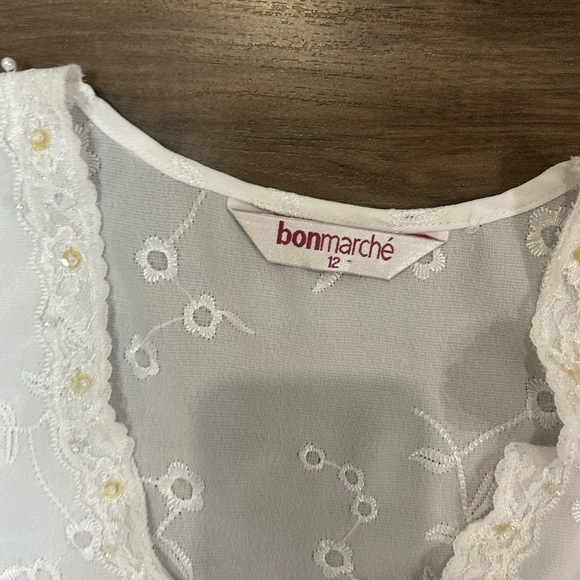 White Sheer Floral Button Down Shirt - Picture 3 of 4